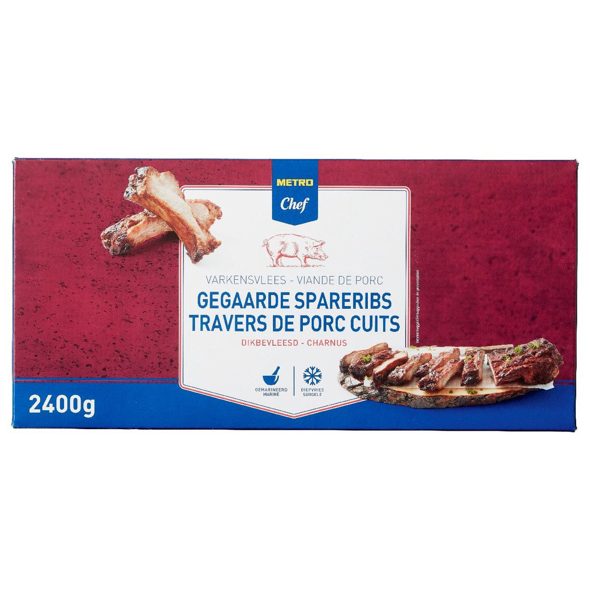 Pork spareribs, thick-fleshed frozen, approx. 2.4 kg