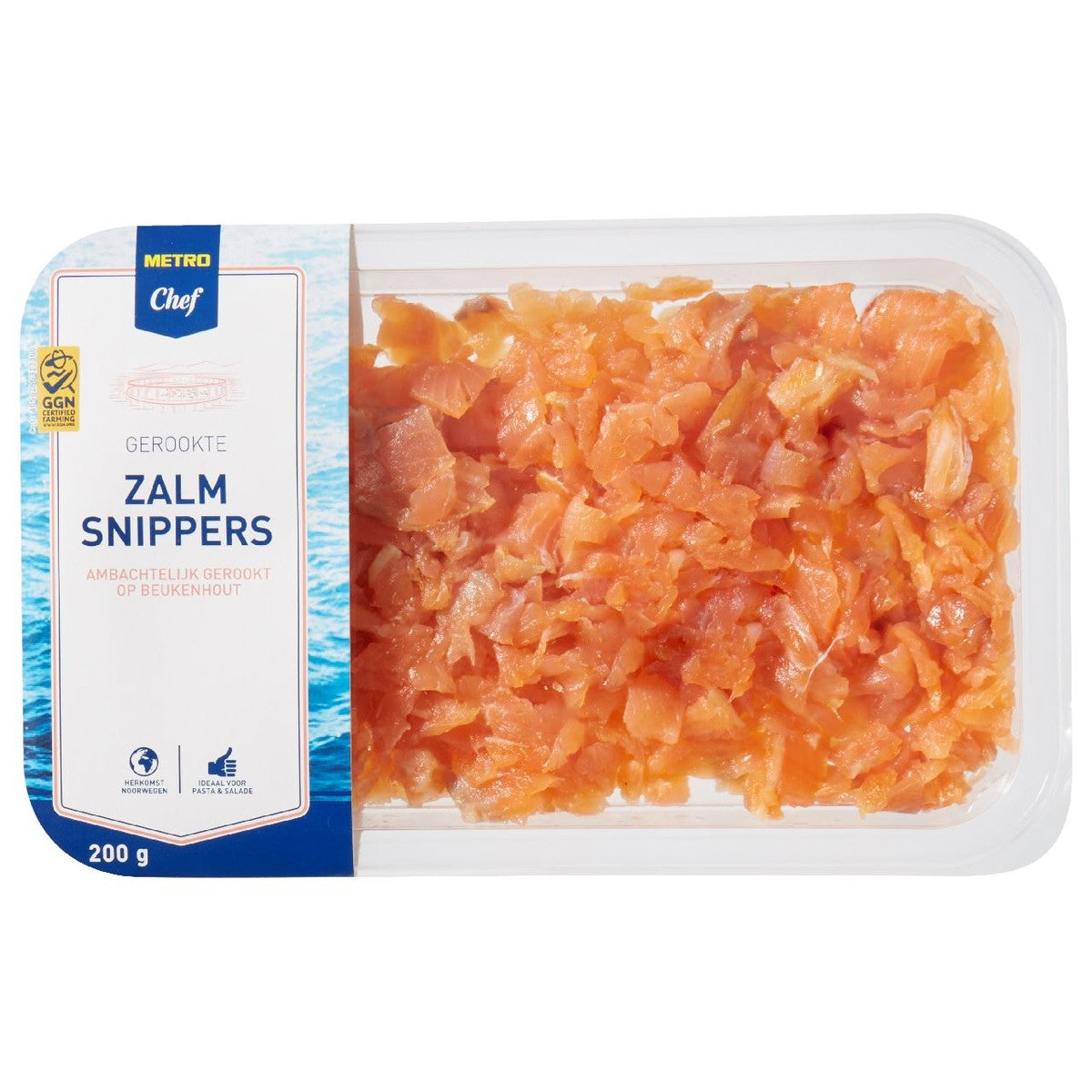 Smoked Norwegian salmon chips 200 grams