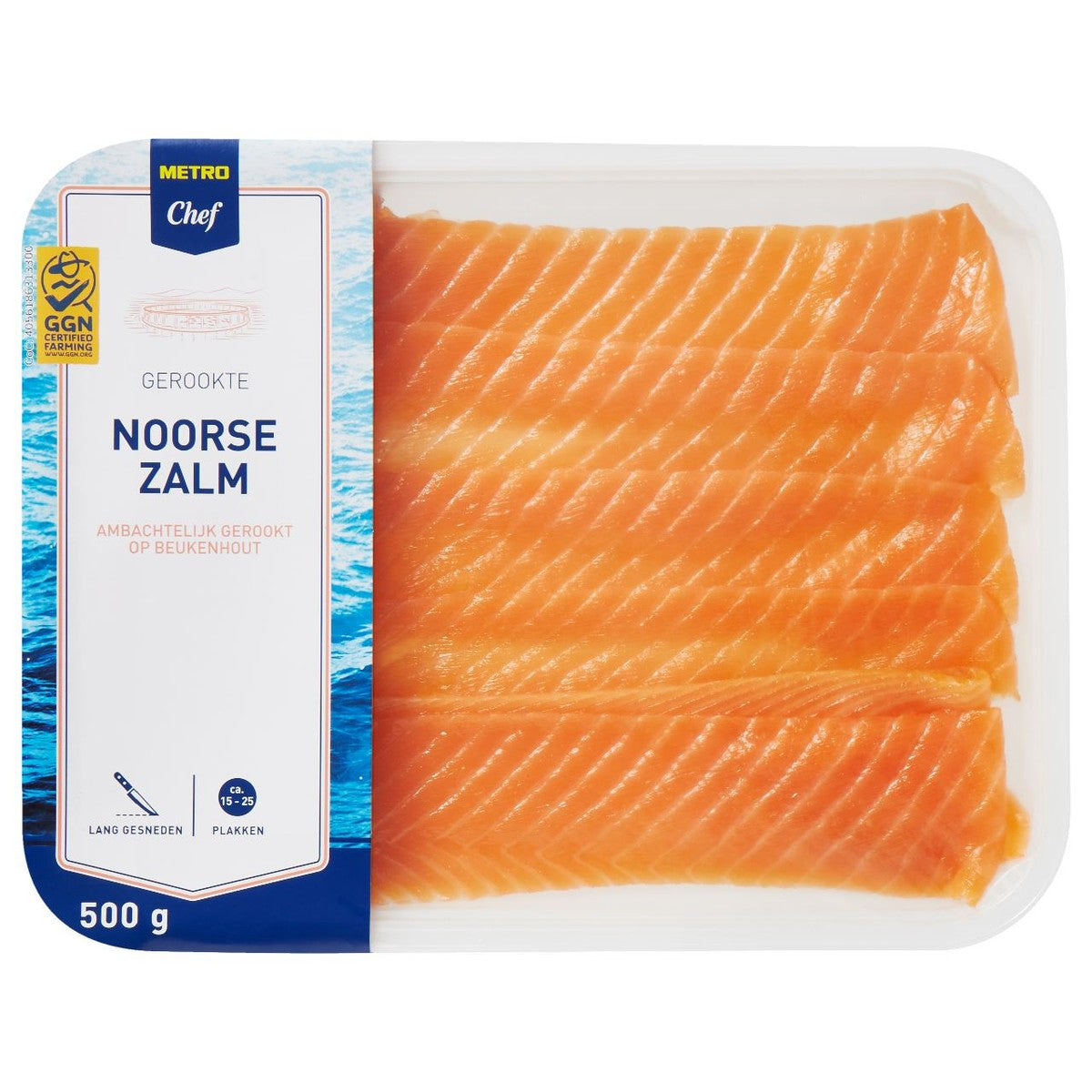 Smoked Norwegian salmon long sliced ​​500 g