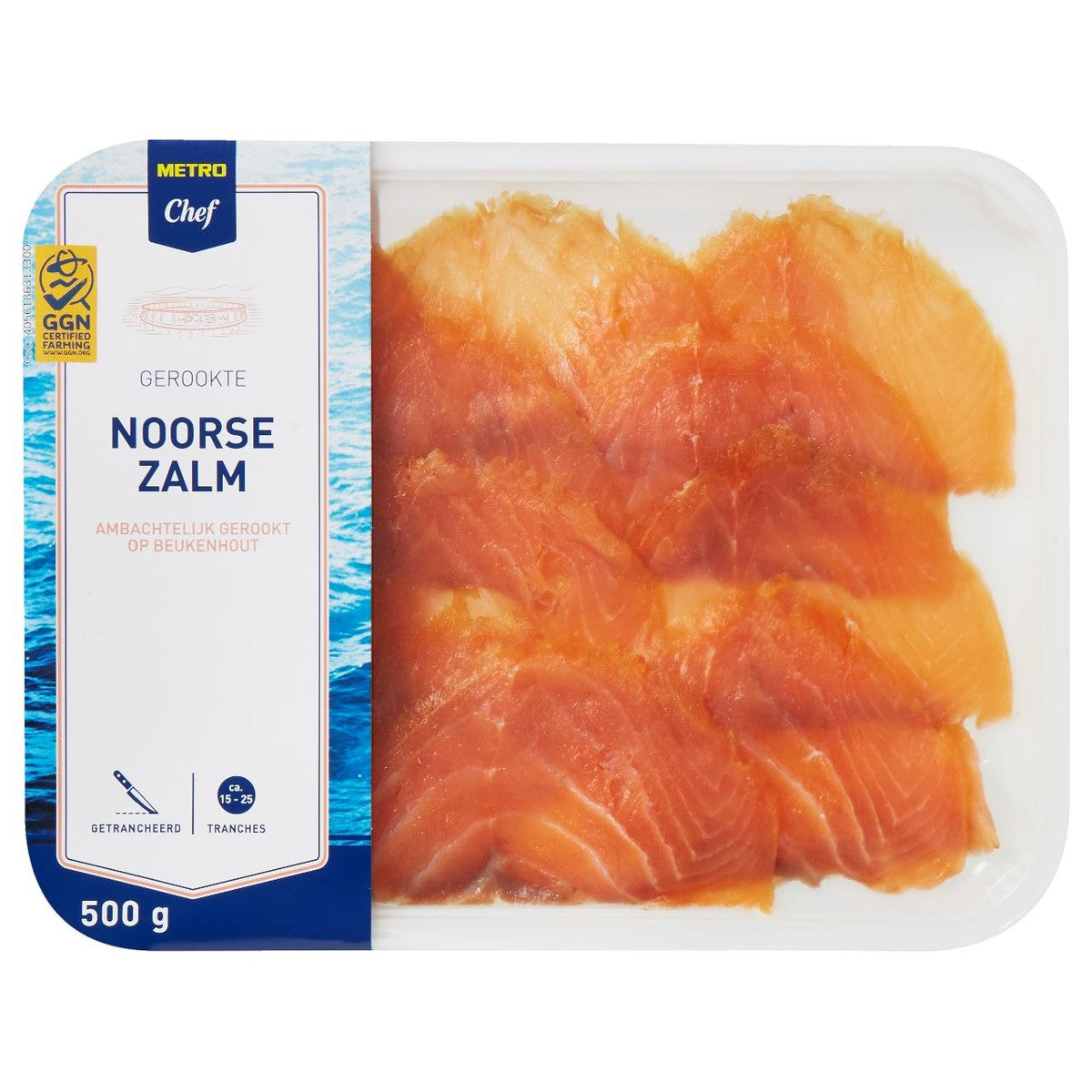 Smoked Norwegian salmon diagonally sliced ​​500 g
