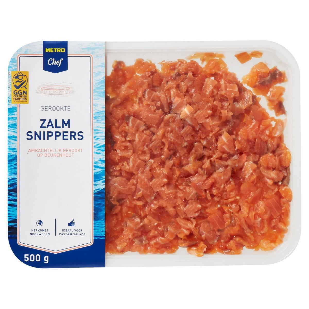 Smoked Norwegian salmon chips 500 g