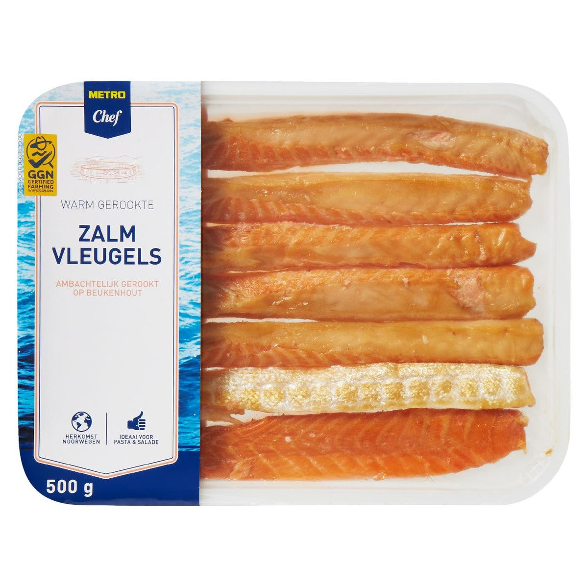 Hot smoked Norwegian salmon wings 500 grams