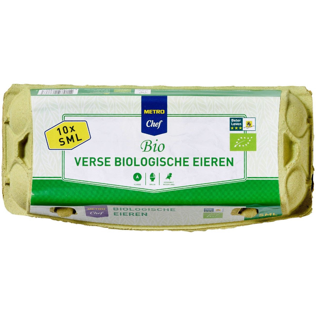 Eggs organic brown S/M/L Beter Leven 3 stars 10 pieces