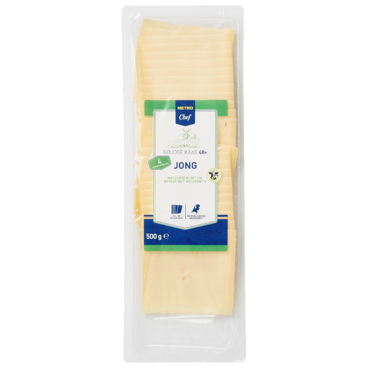 Young Gouda cheese 48+ slices 500 g