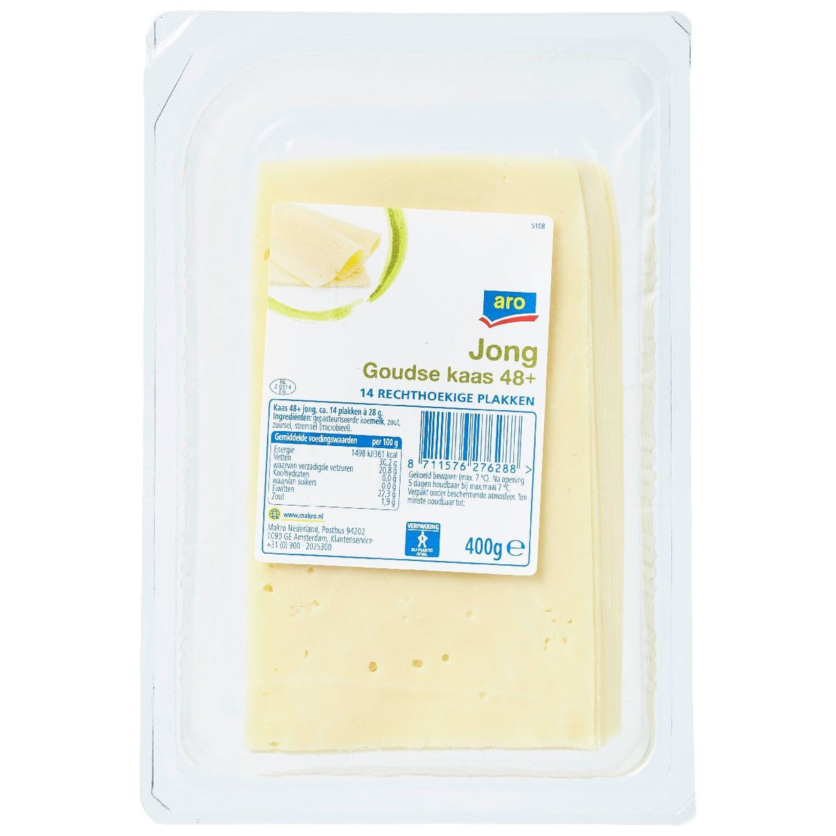aro 48+ young Gouda cheese slices 400 g