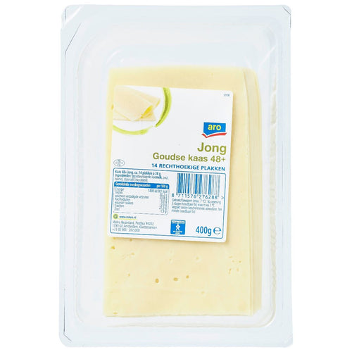 aro 48+ young Gouda cheese slices 400 g