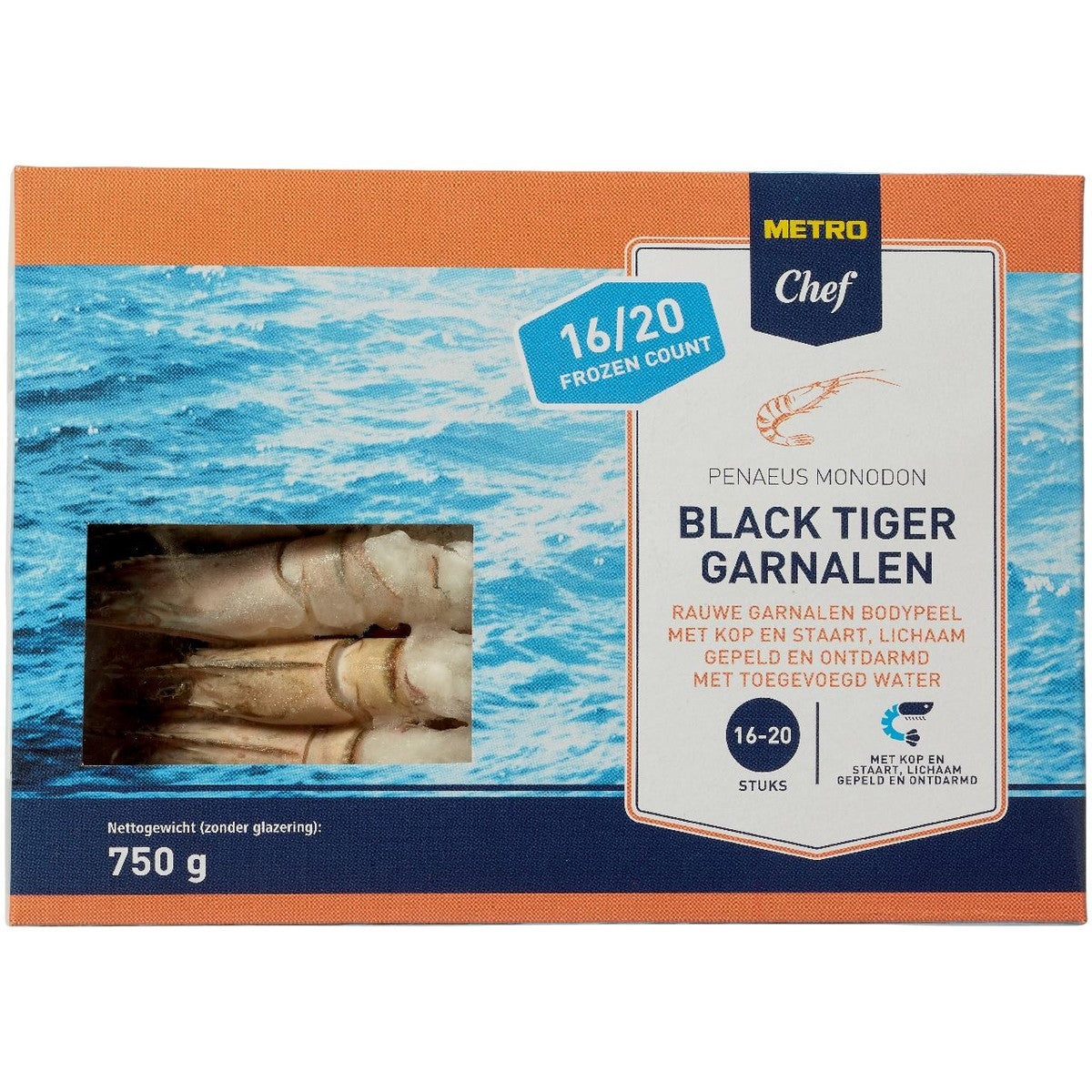 Black Tiger Shrimp Body Peel 16/20 800 g