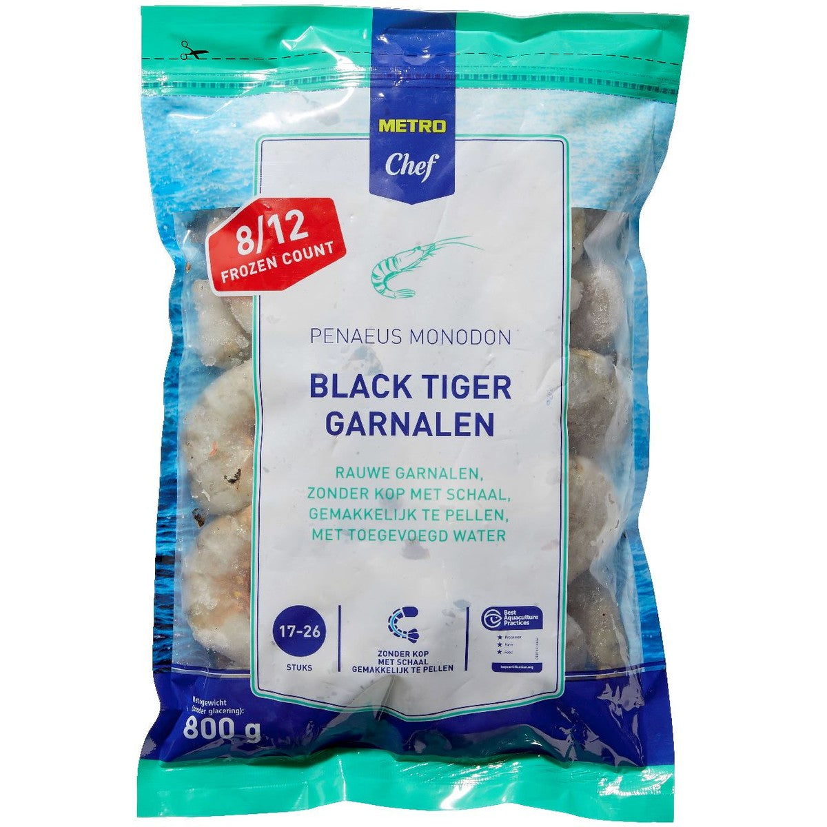 black tiger head-less/shell-on 8/12 800 g