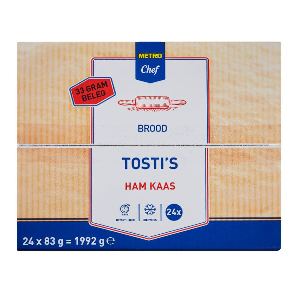 Toasti Ham Cheese 24 pieces 1.992 kg