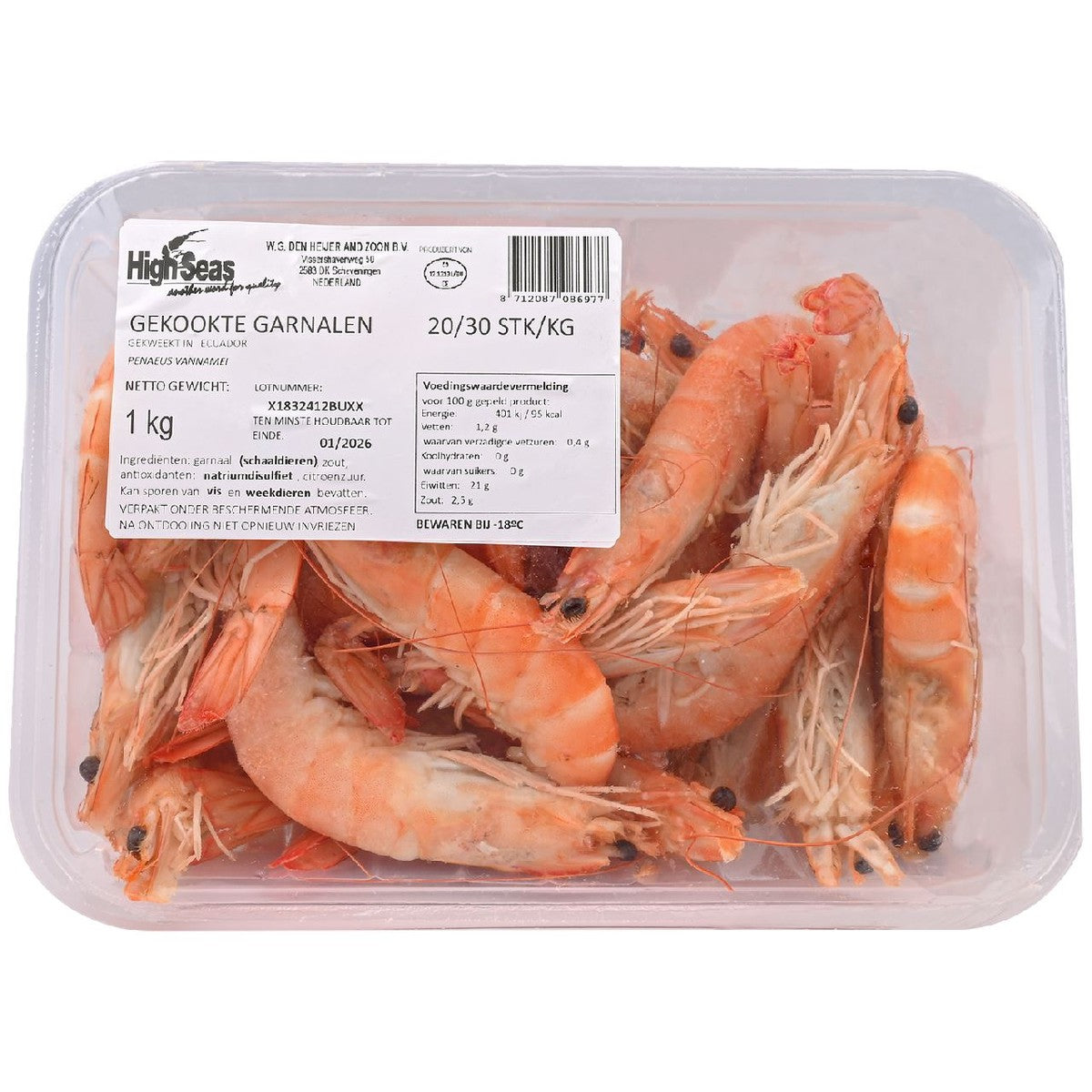 High Seas Boiled Shrimp 20/30 frozen 1 kg