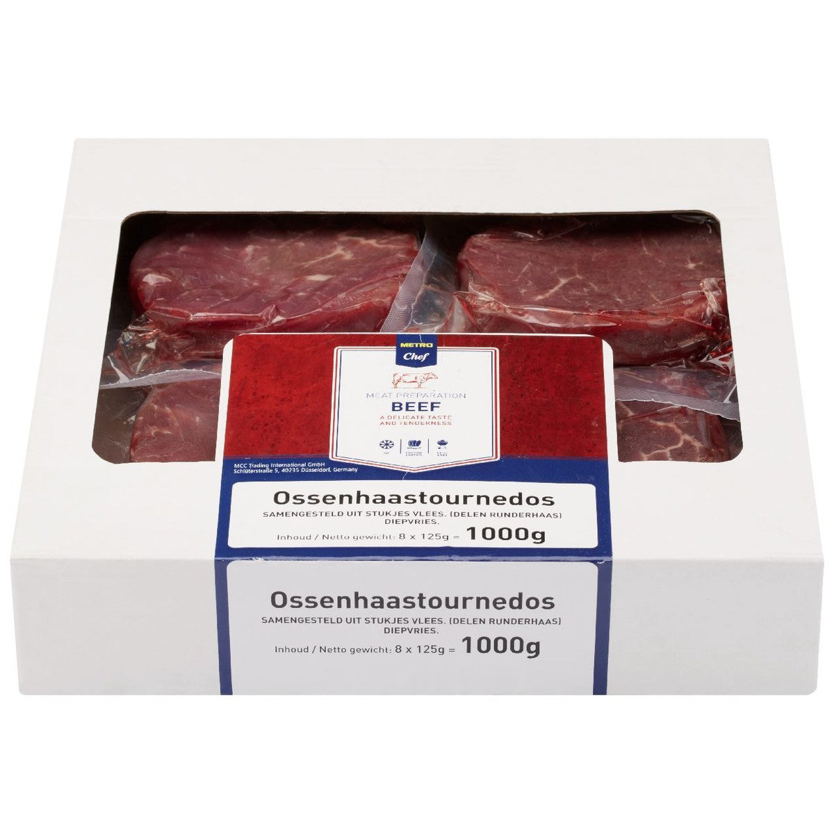Beef tenderloin Tournedos frozen 8 x 125 g