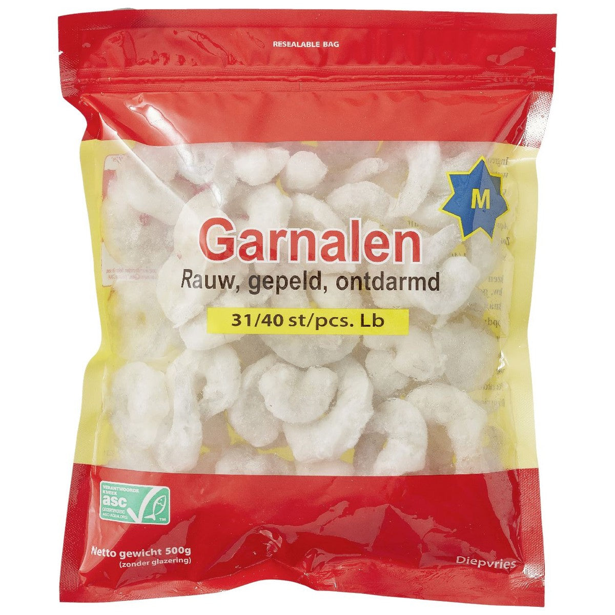 Shrimp Raw Peeled Deveined frozen 31/40 500 g