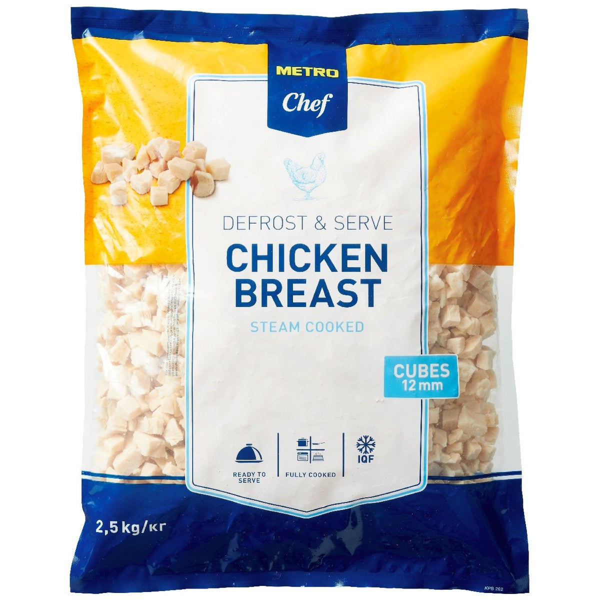 Frozen cooked chicken fillet cubes 2.5 kg
