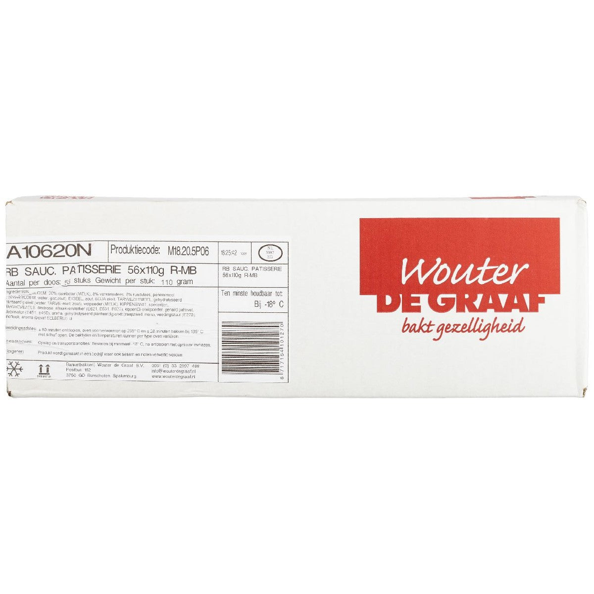 Wouter De Graaf Butter sausage roll pastry 56 x 110 g