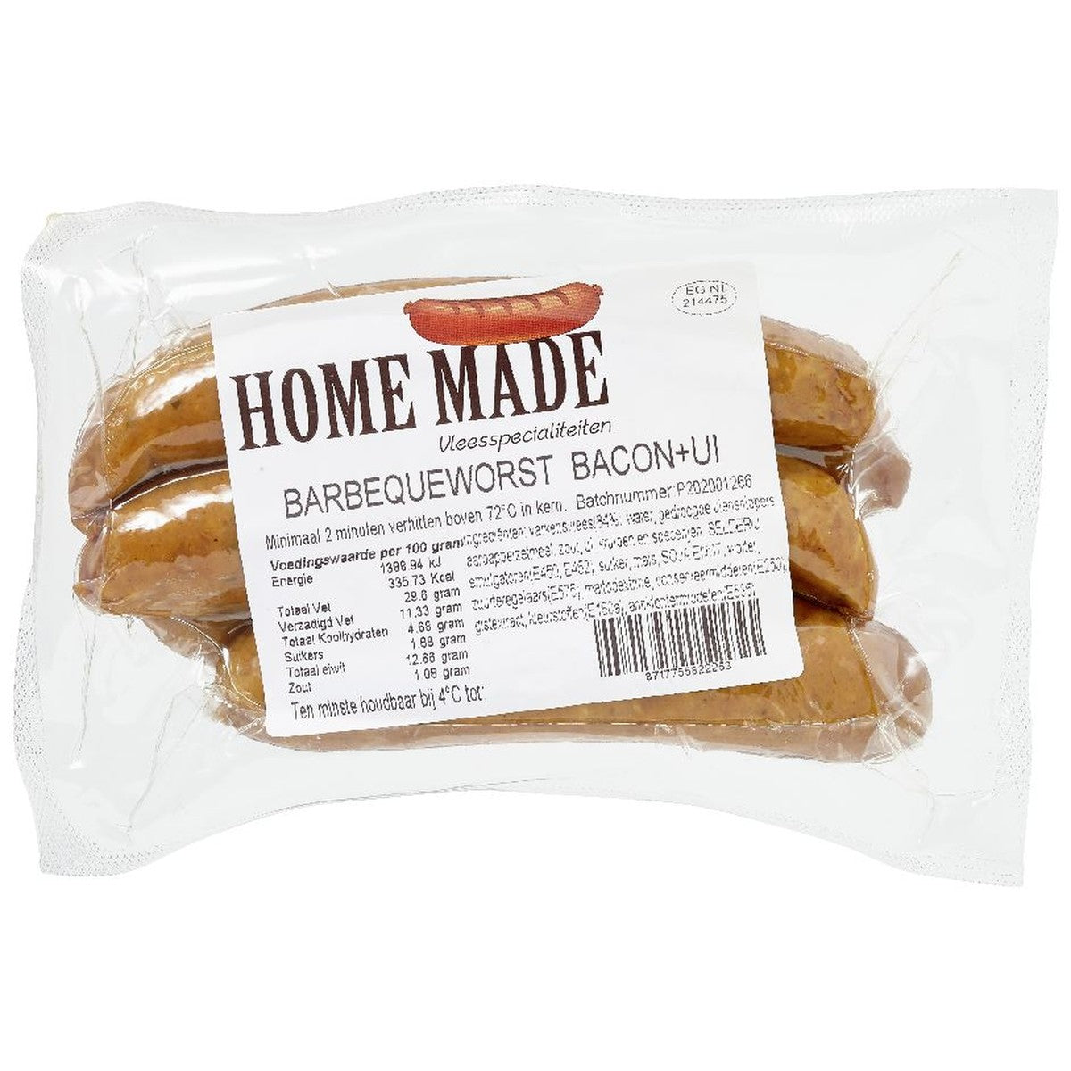 HOME MADE BBQ sausage Bacon & onion 400 grams