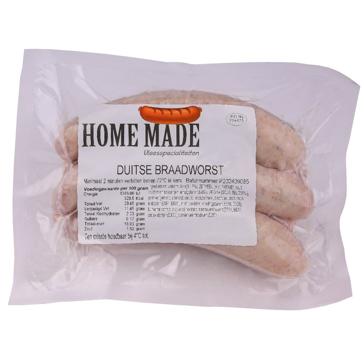 HOME MADE German bratwurst 5 x 100 grams