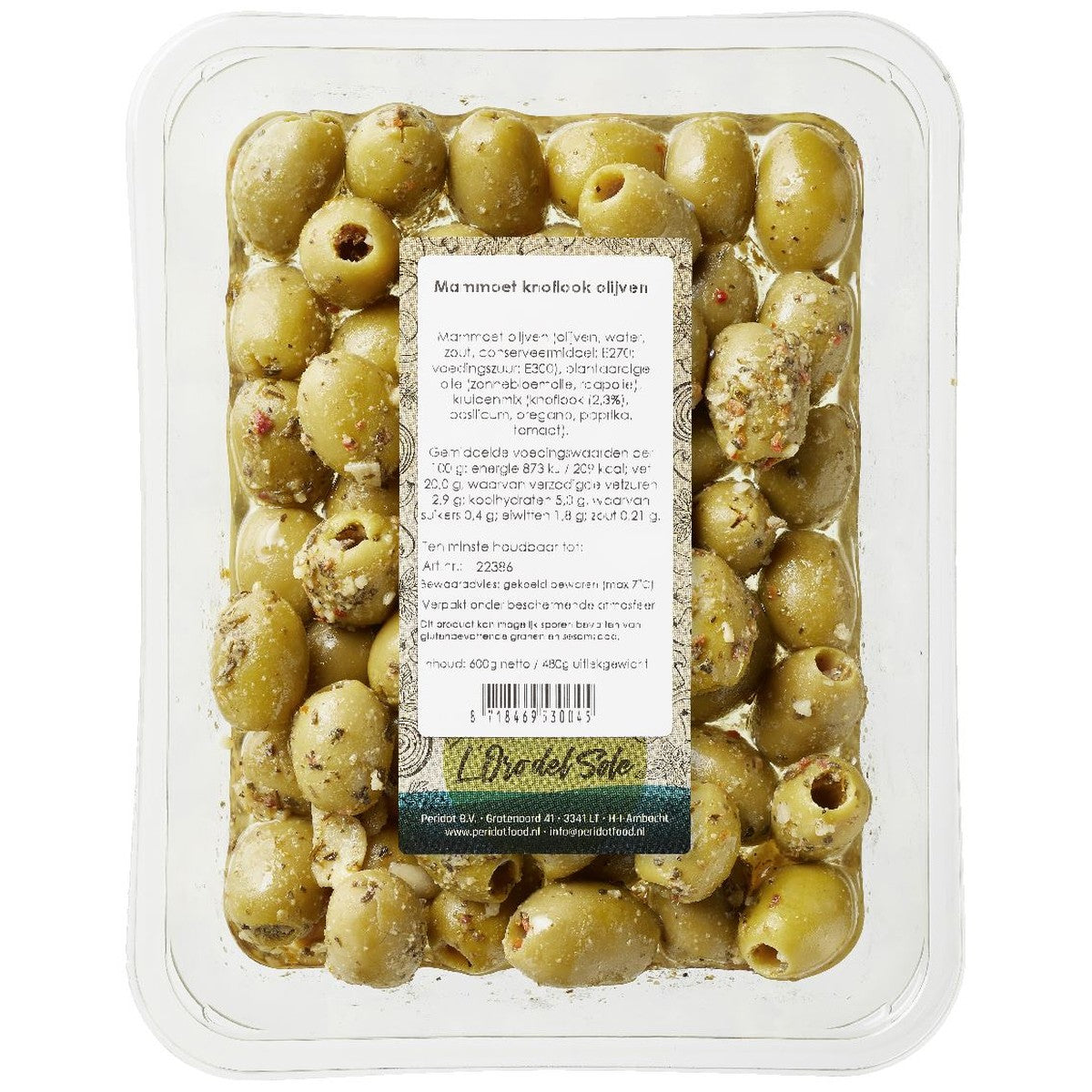L'Oro del Sole Mammoth Garlic Olives 600 g