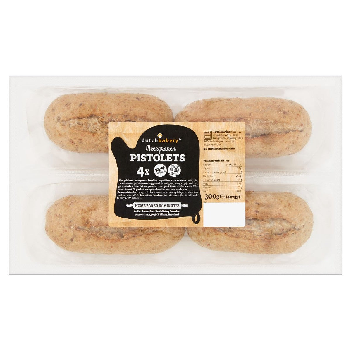 Dutch Bakery Multigrain Pistolets 4 x 75 g