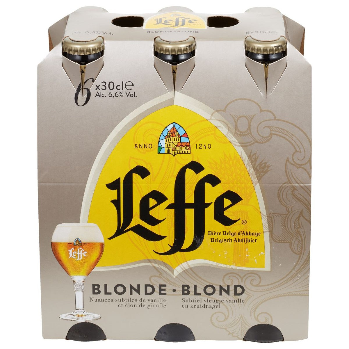 Leffe Blond Belgian Abbey Beer bottles 6 x 30 cl 6.6%
