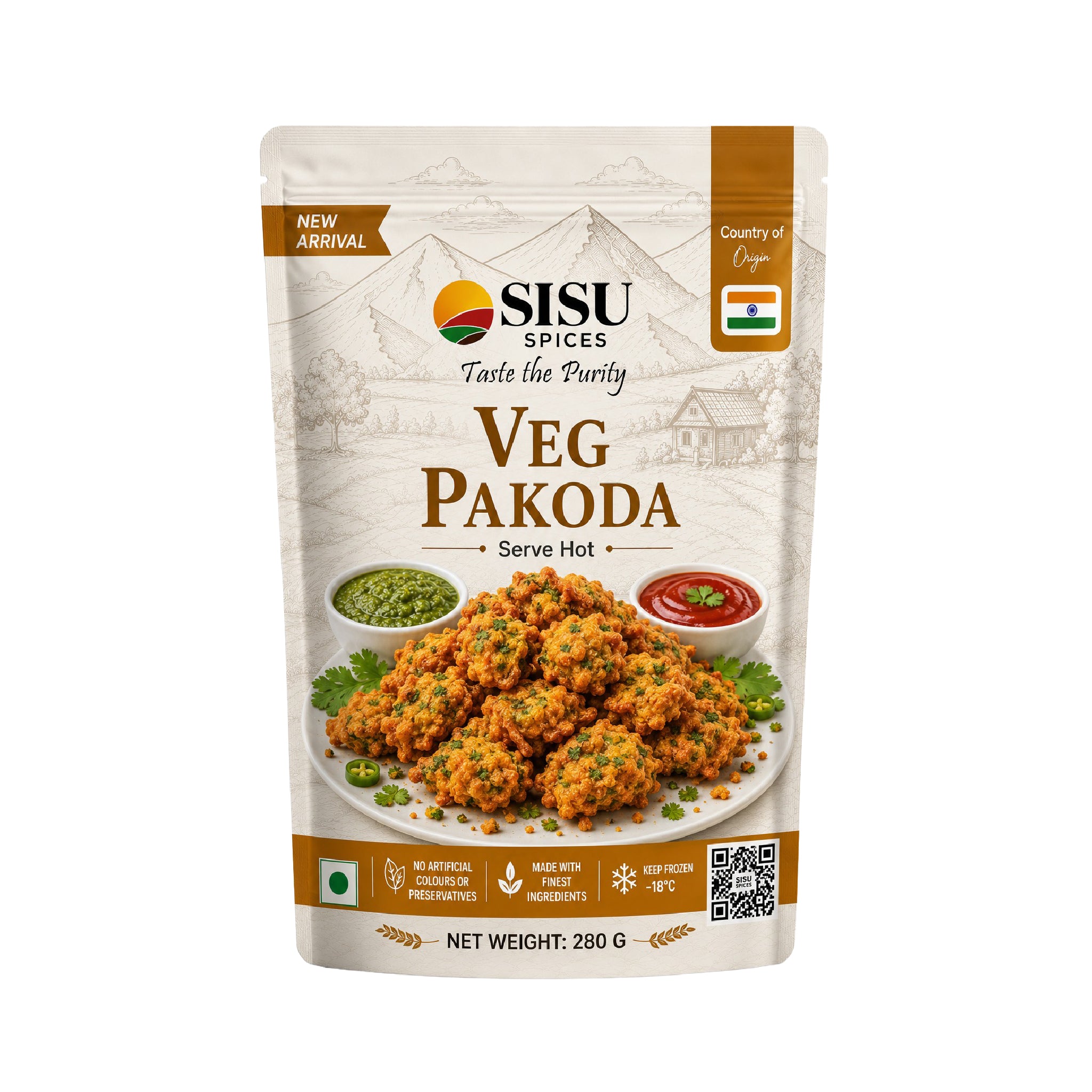 SISU Veg Pakoda - 280 Gms - 8 Pcs