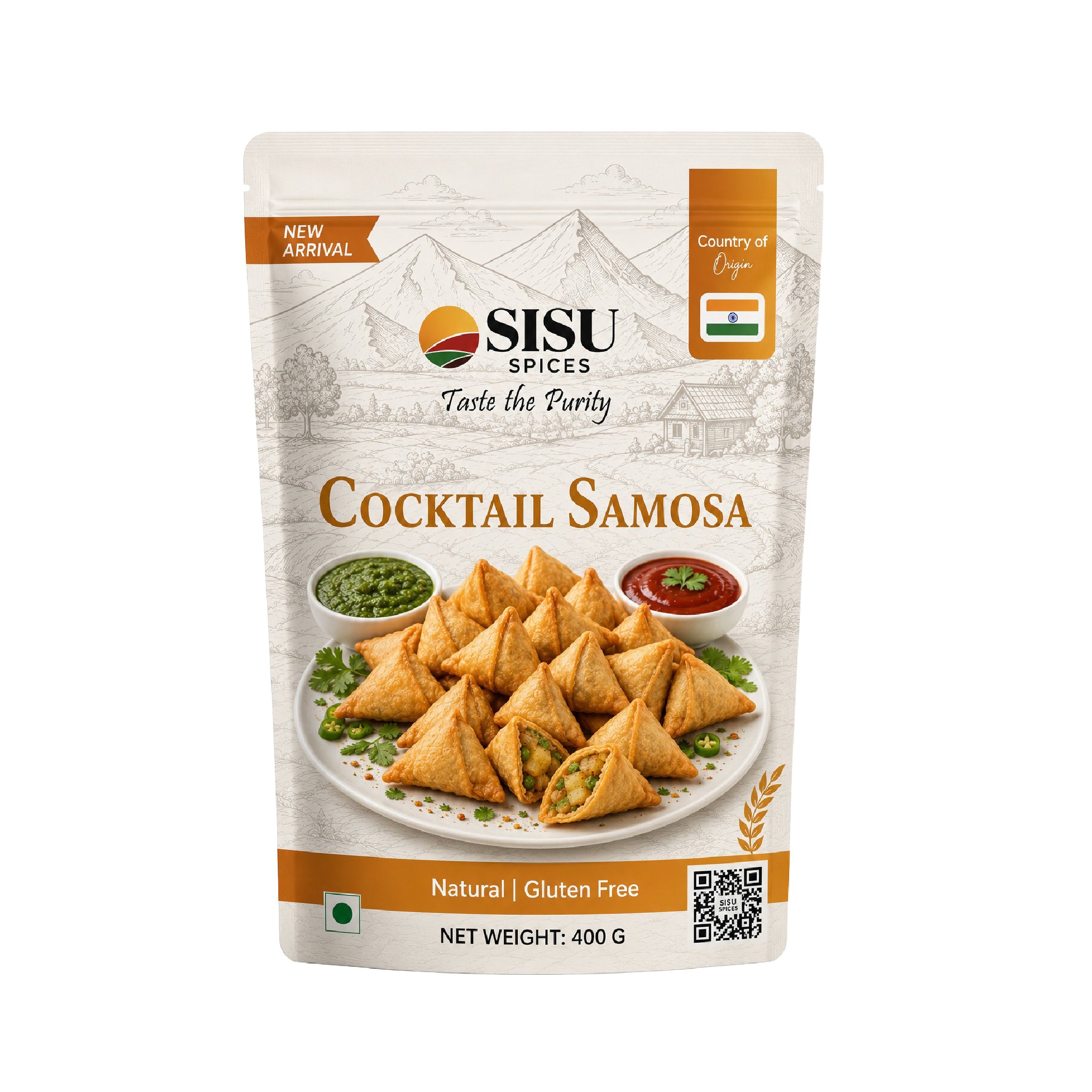 SISU - Cocktail Punjabi Samosa 400 Gms - 8 Pcs