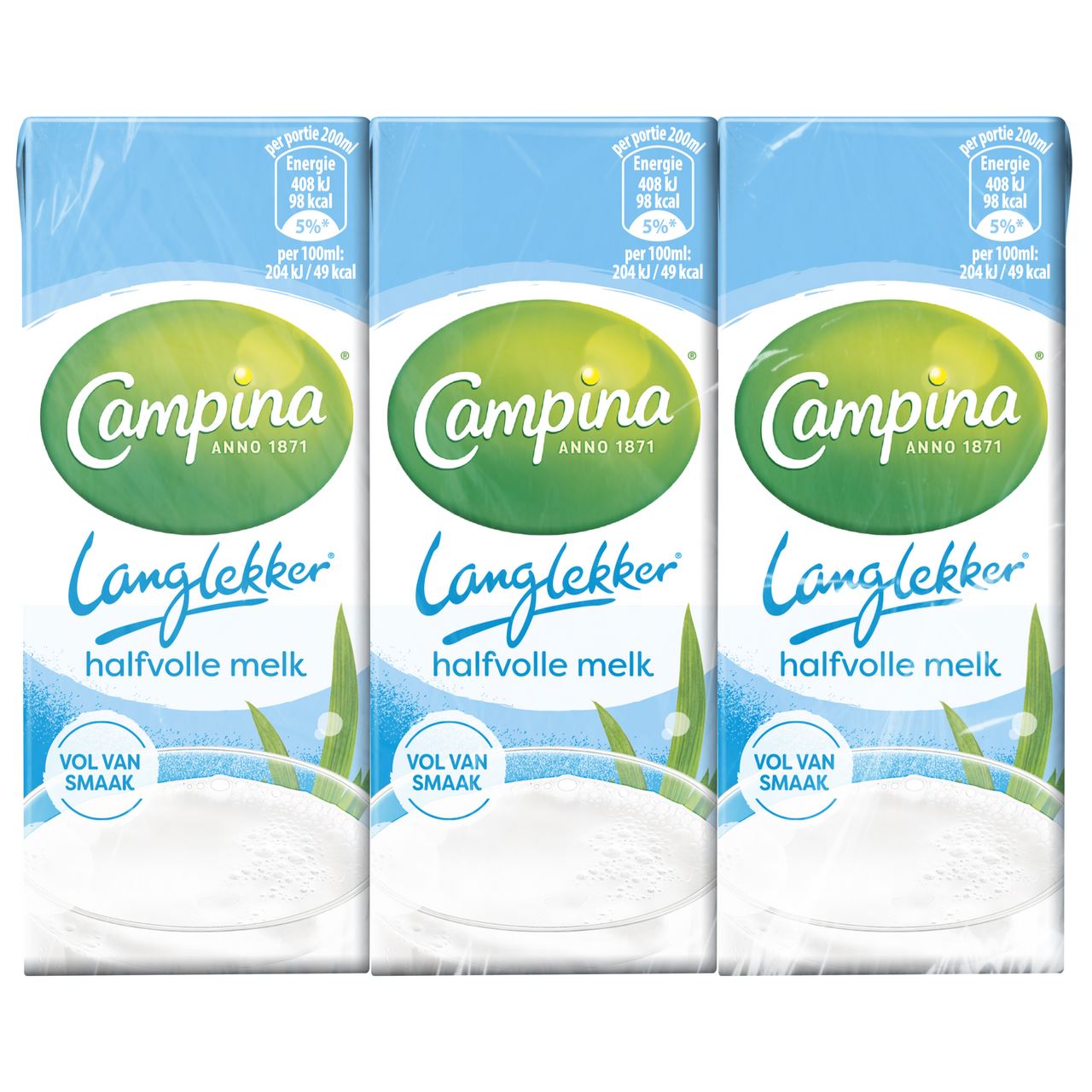 Campina Langlekker Milk Semi-skimmed Minis 6 x 20 cl