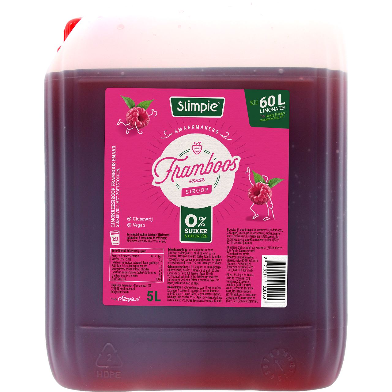 Slimpie Raspberry Syrup 5 L