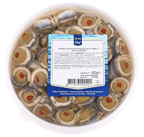 Anchovy skewer olive 800 g