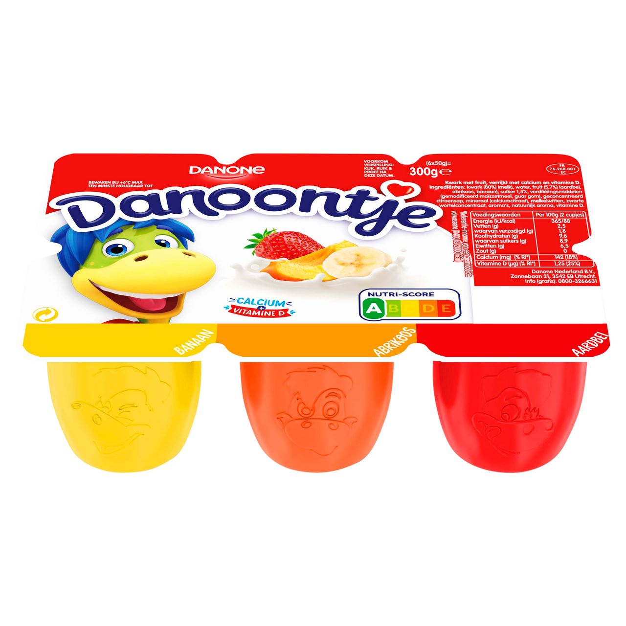 DANONE Danoontje Banana Strawberry Apricot 6 x 50 g