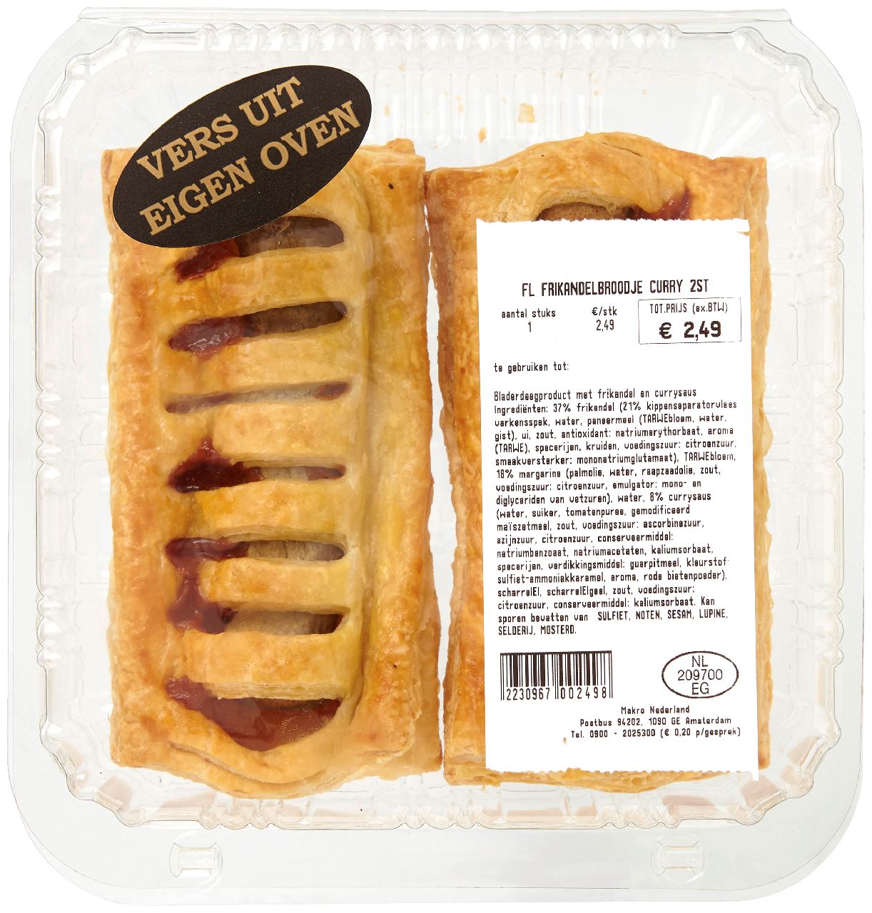 Fine Life Frikandel roll curry 290 g 2 pieces