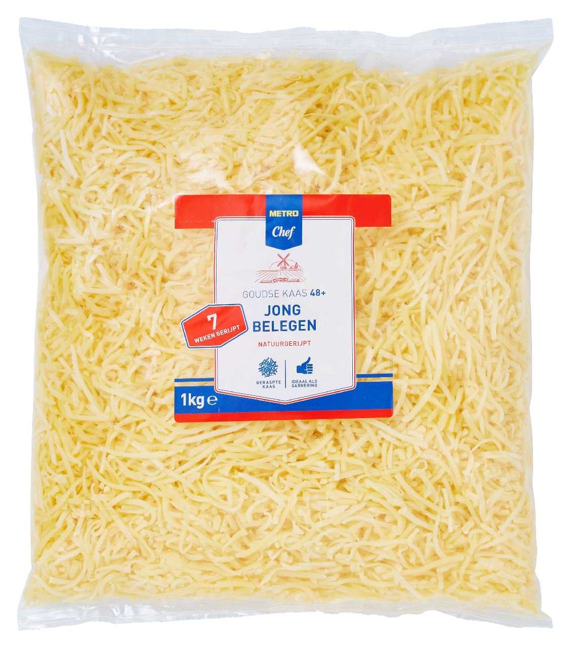 grated young mature Gouda cheese 48+ 1 kg