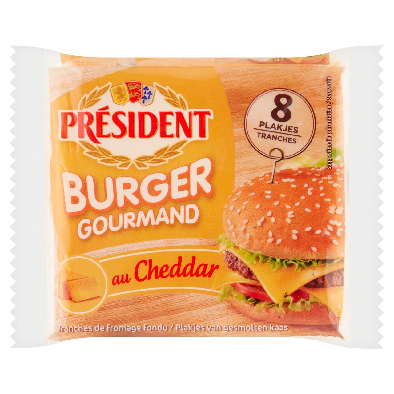 President Burger Gourmand au Cheddar Cheese 8 Slices 150 g