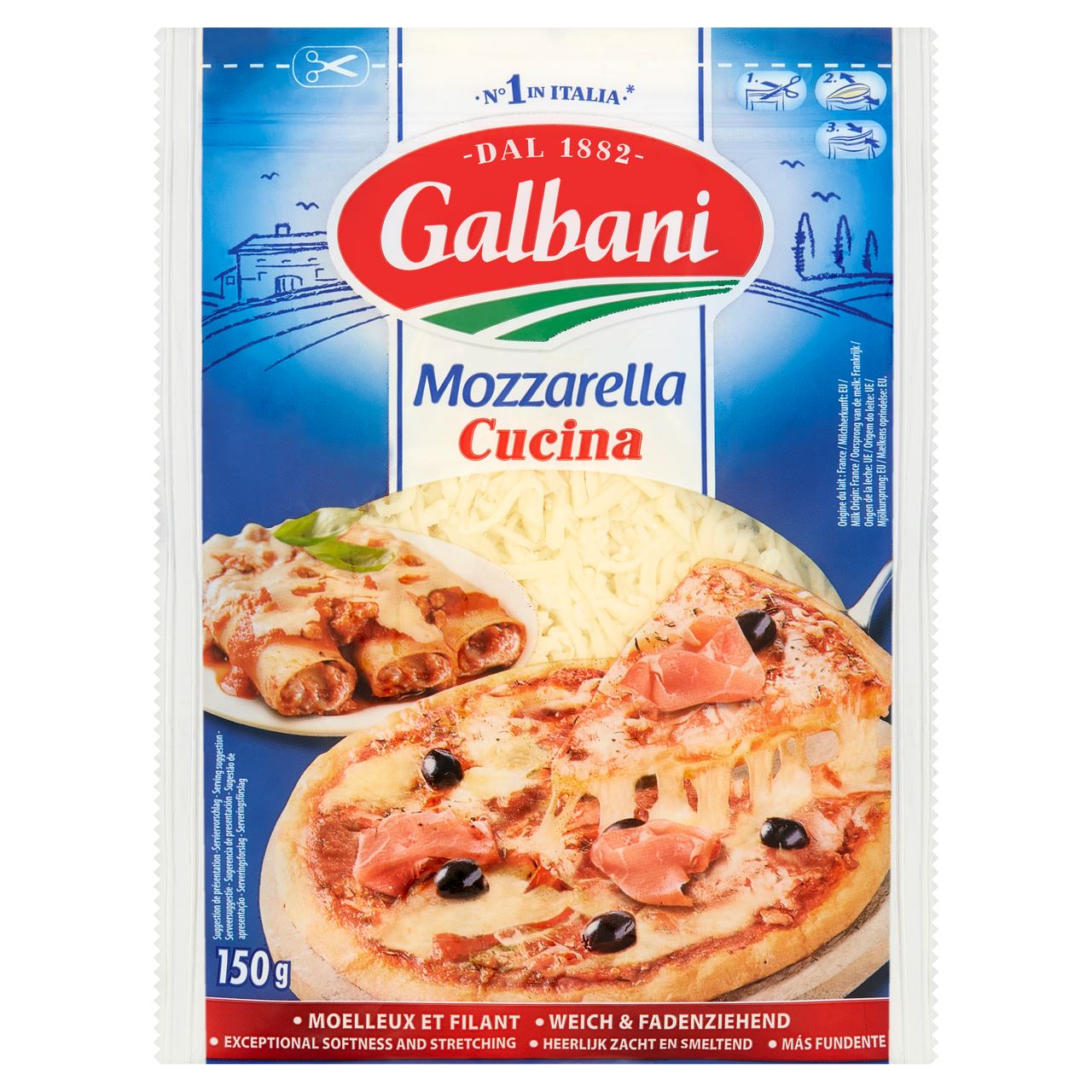 Galbani Mozzarella Cucina grated cheese 150 grams