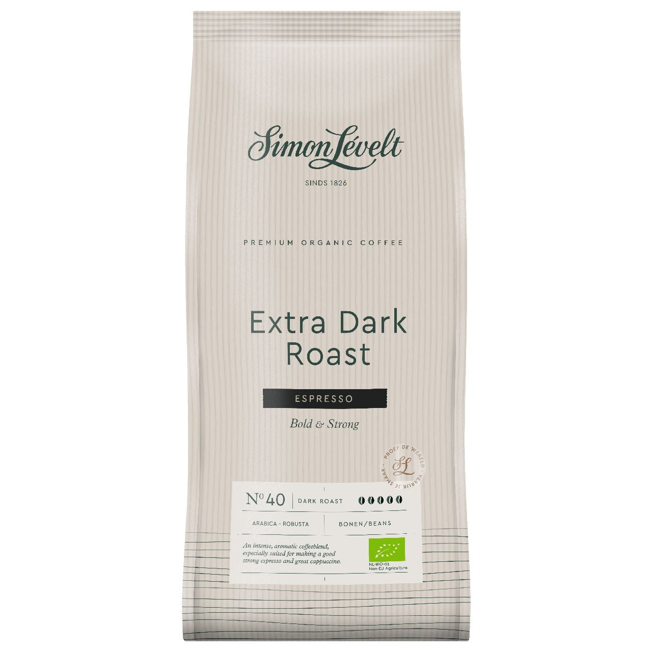 Simon Lévelt Espresso Extra dark roast beans organic 1 kg