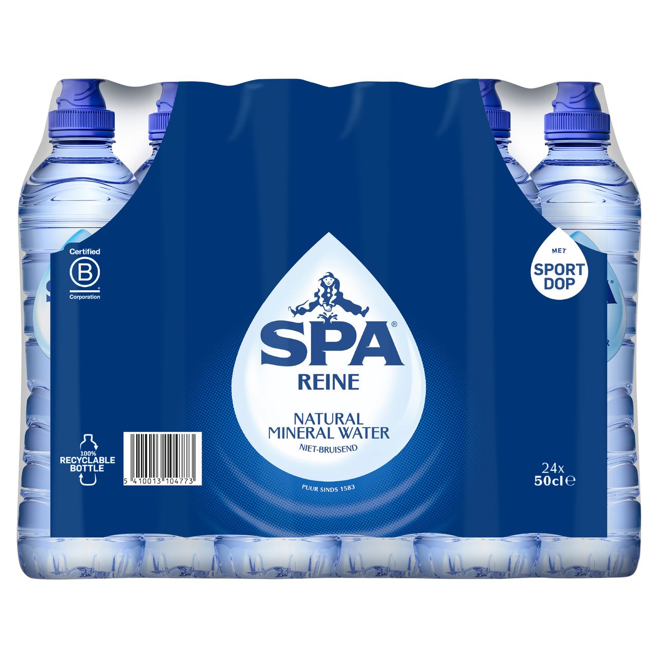 SPA Pure Natural Mineral Water Carbon-free Sports cap 24 x 50 cl