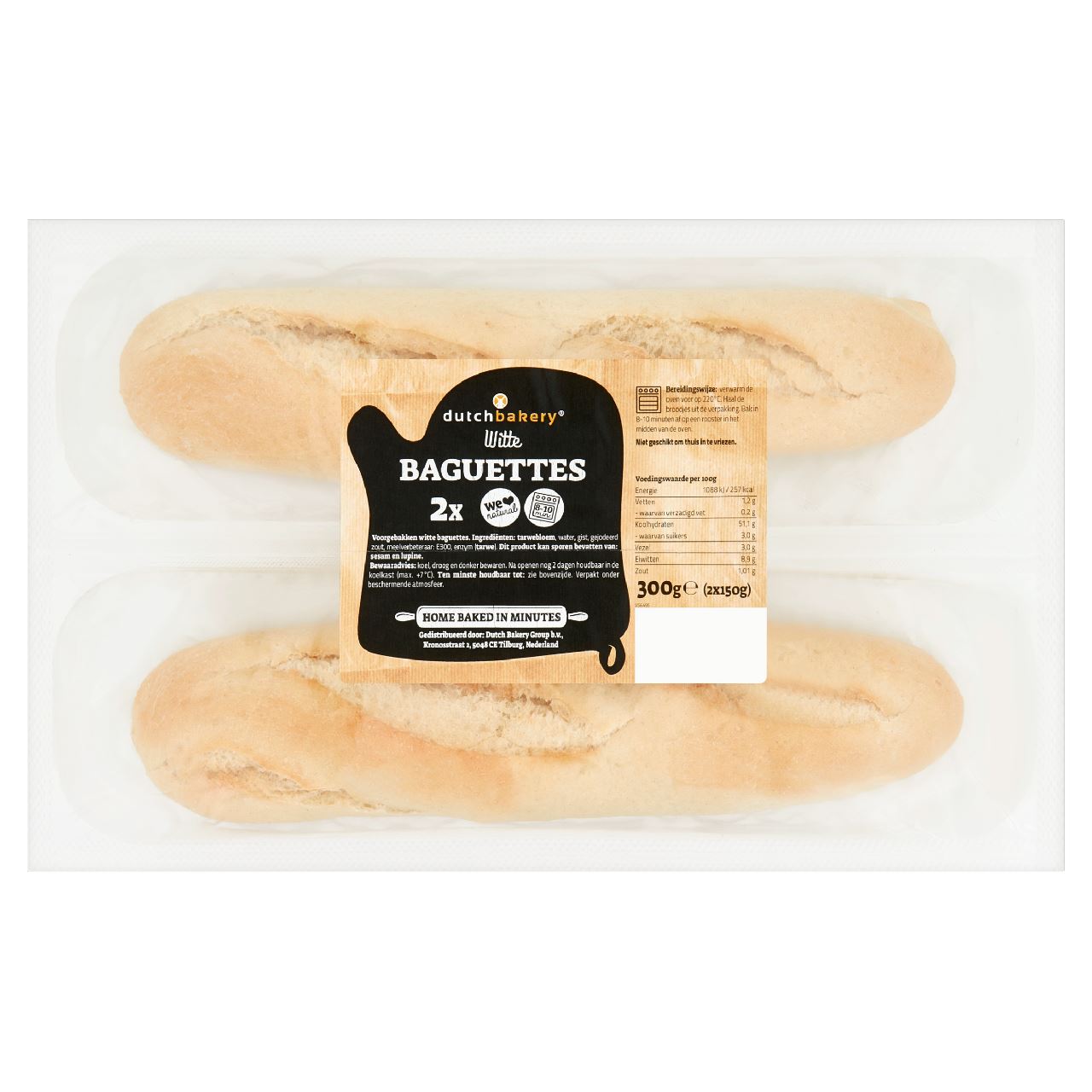 Dutch Bakery White Baguettes 2 x 150 g
