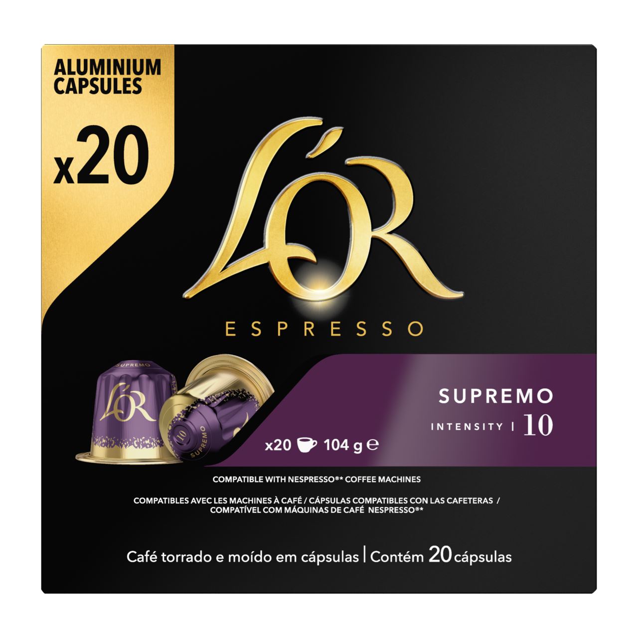 L'OR Espresso Supremo Coffee Cups Value Pack 20 pieces 104 g