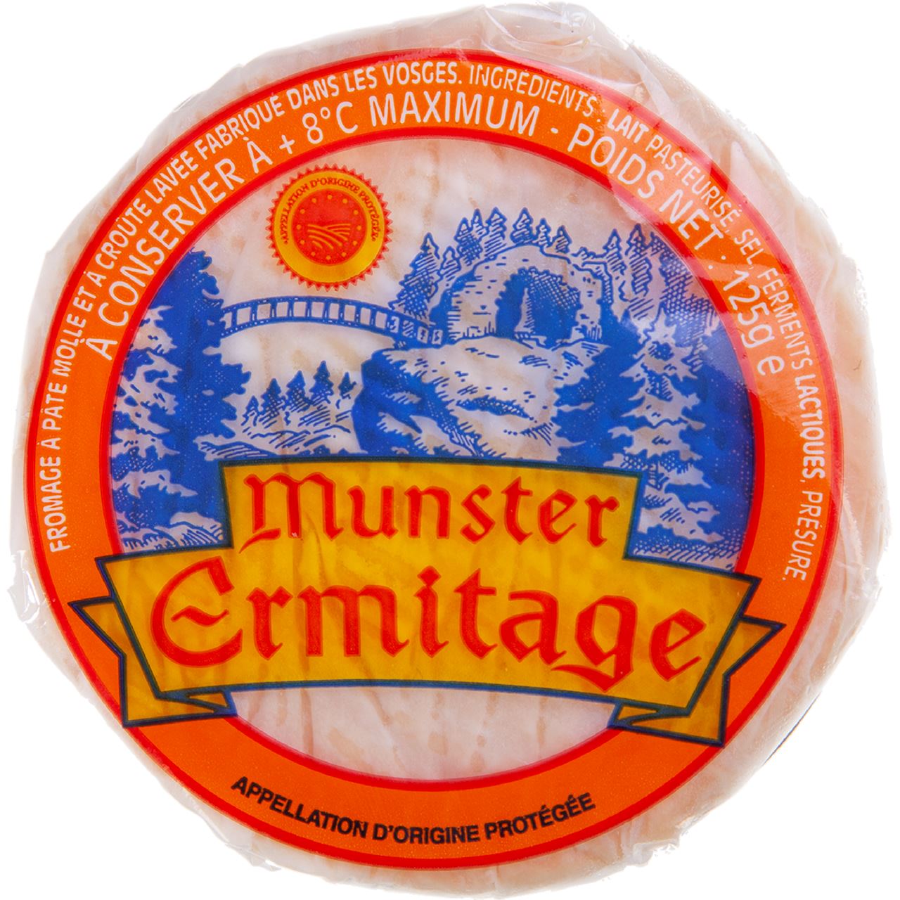 Munster Ermitage Washed rind cheese 50+ 125g tray