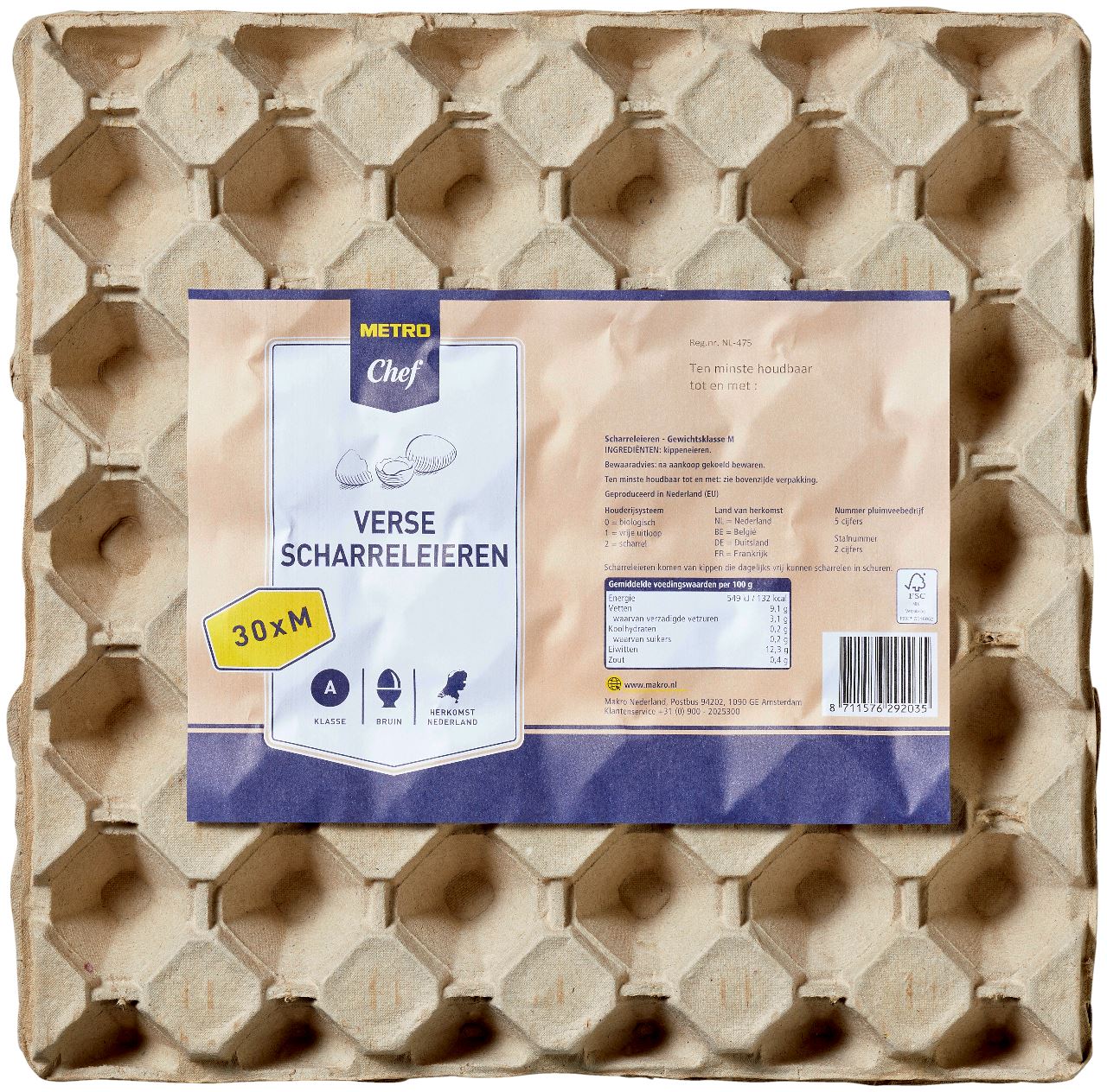 Free-range eggs brown M 30 pieces