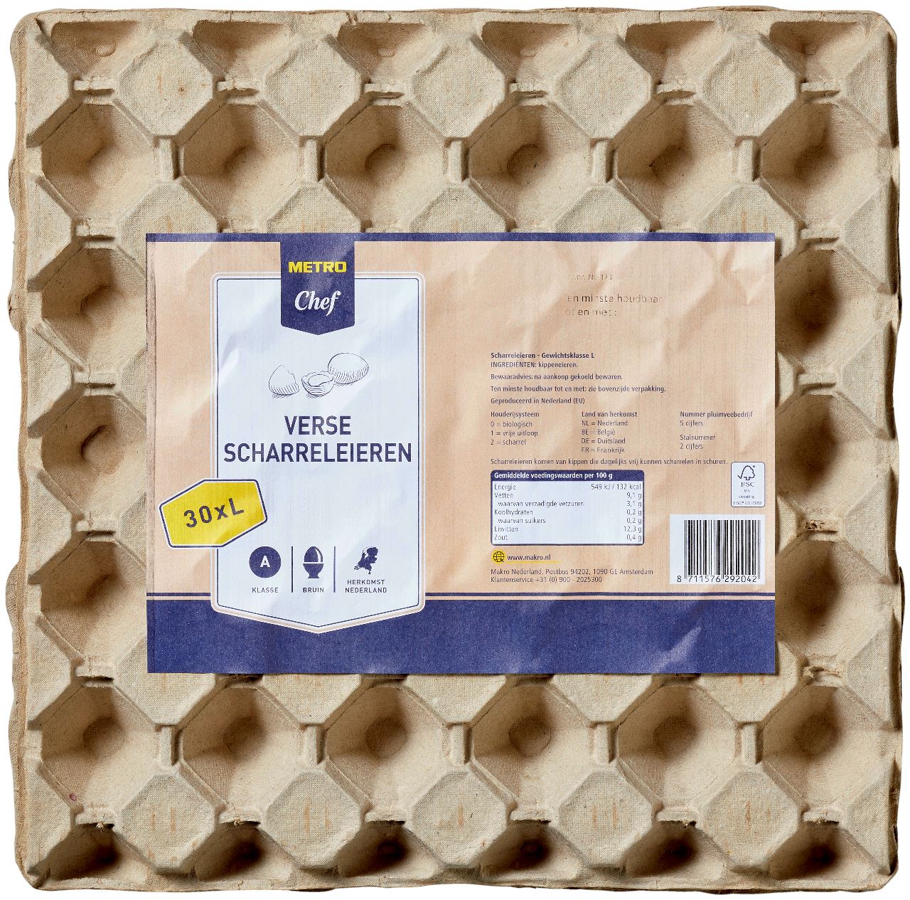 Free-range brown eggs L 30 pieces