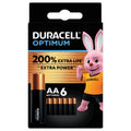 DURACELL Optimum Alkaline AA batteries, 1.5V LR06 MX1500, 6 pieces