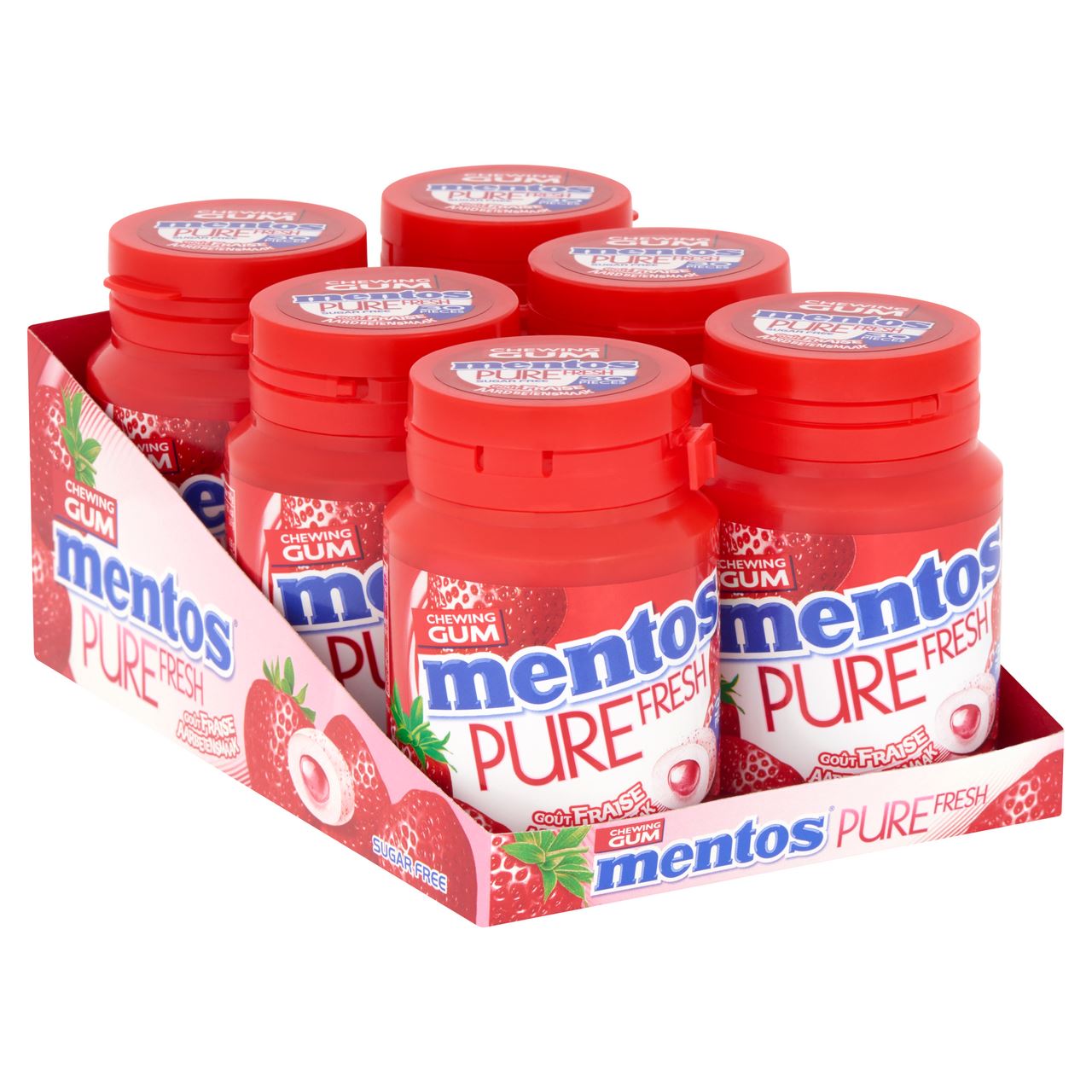 Mentos Chewing Gum Pure Fresh Strawberry Flavor 6 x 60 g
