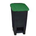 METRO PROFESSIONAL Pedal waste bin black with green lid 120 liters