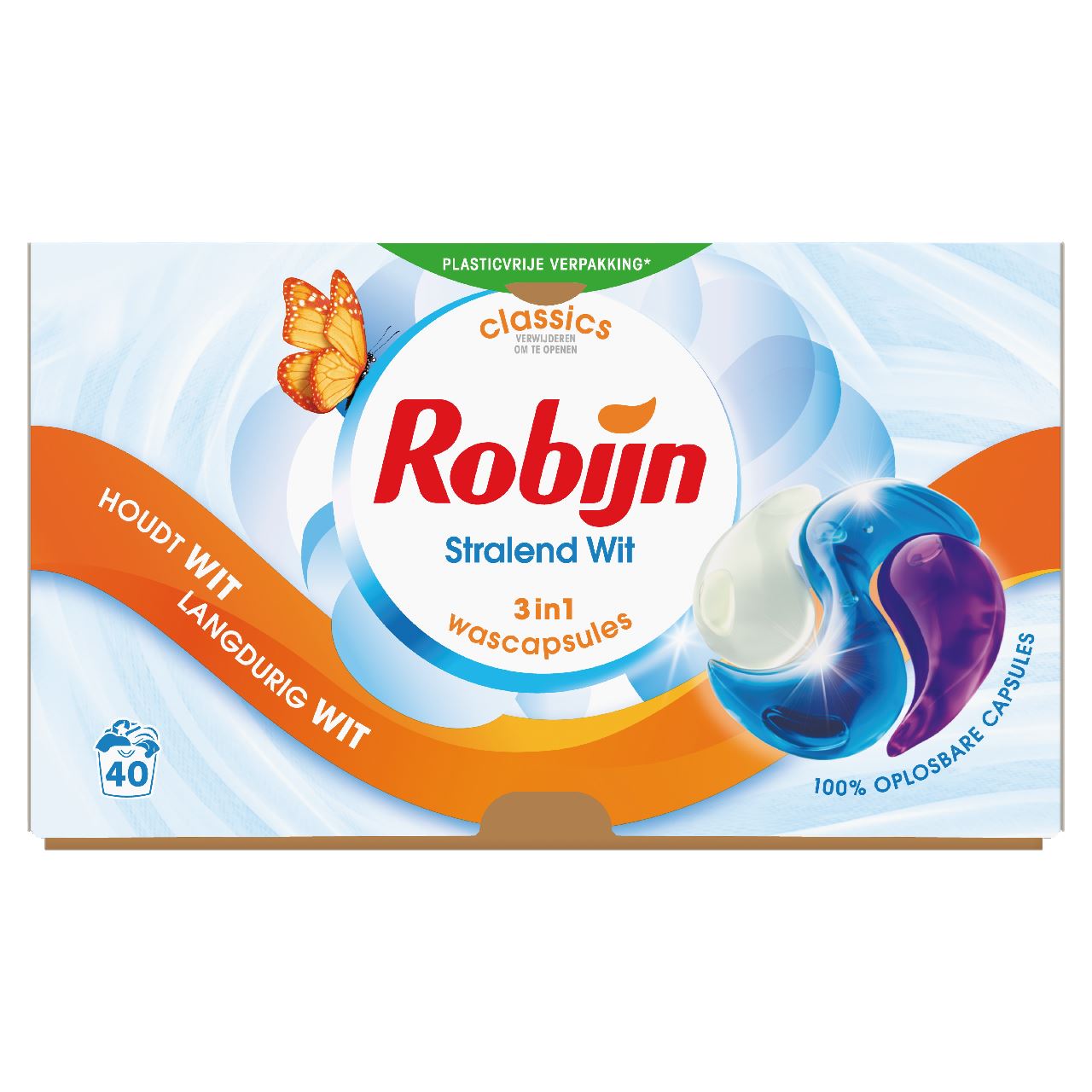 Robijn Washing Capsules 3-in-1 Radiant White 40 pieces 844 g