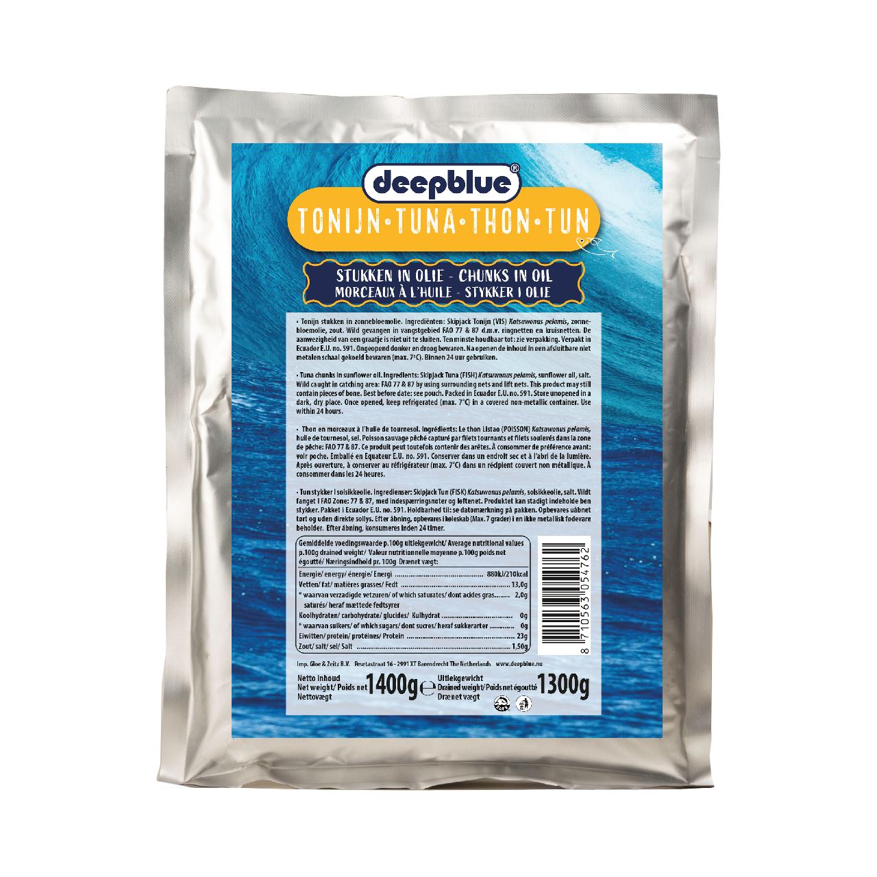 Deepblue Tuna Chunks in Sunflower Oil pouch 1.4 kg