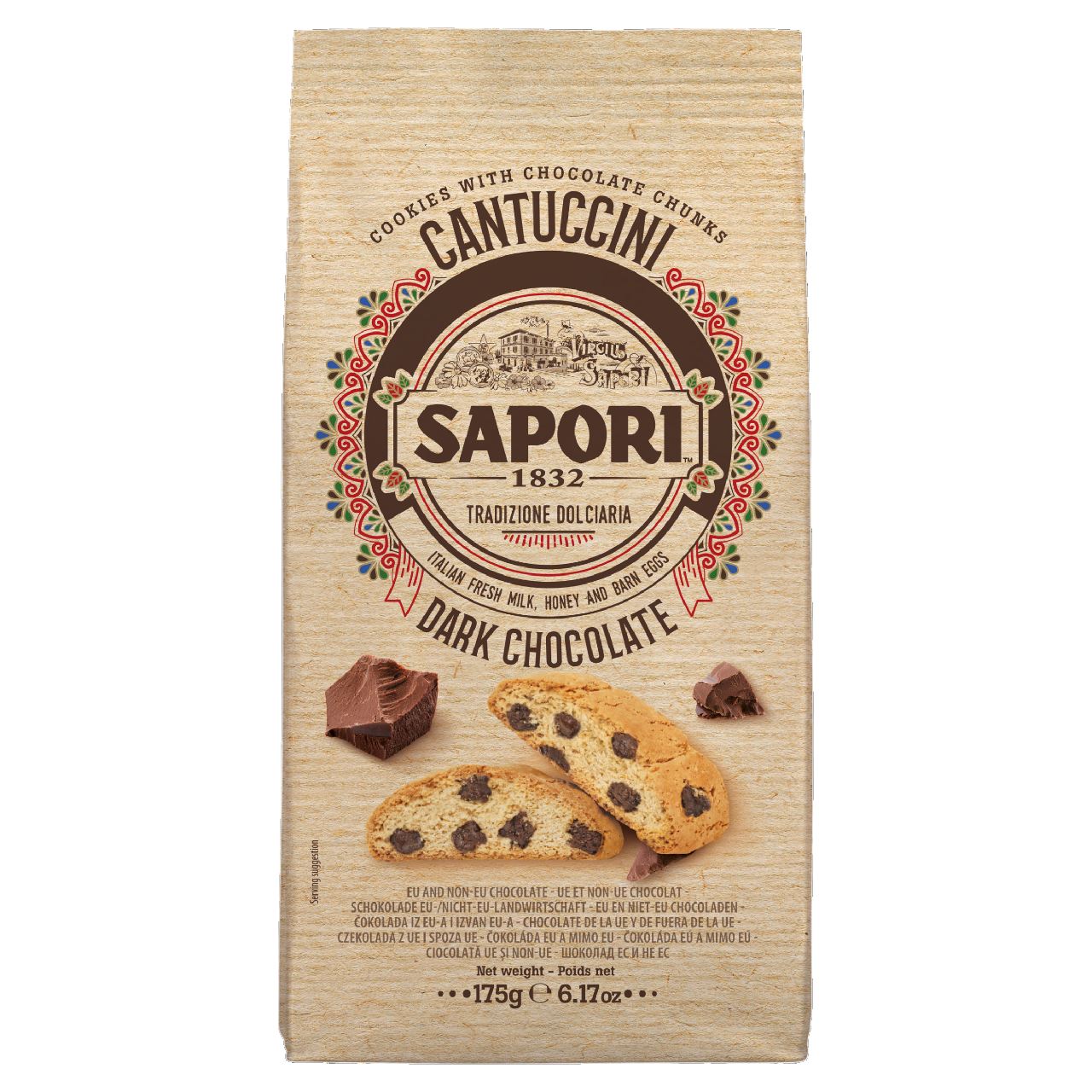 Sapori Cantuccini Dark Chocolate Chunks Biscotti 175 g
