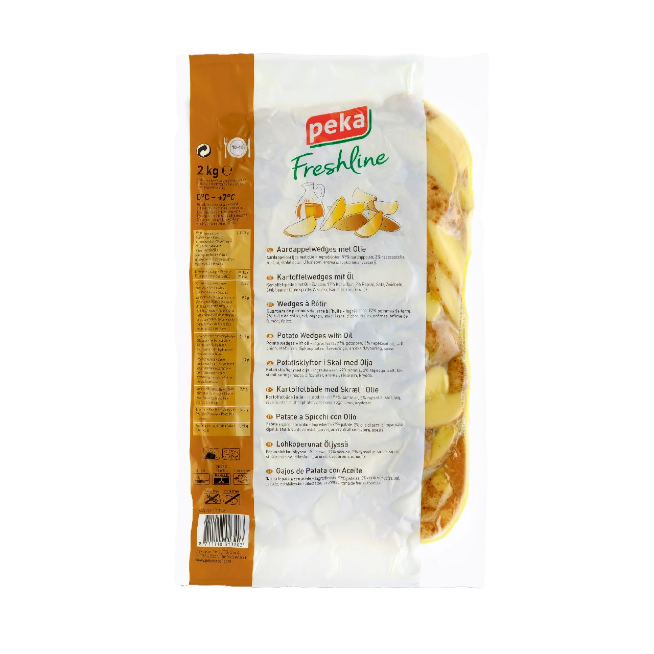 Peka Freshline Potato wedges in oil 2 kg