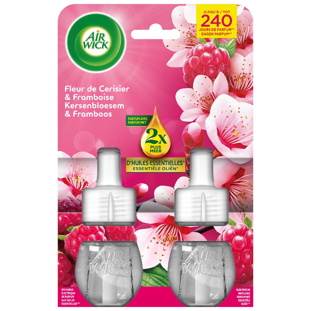 Air Wick Electric Air Freshener Cherry Blossom & Raspberry Refill duo 2x19ml