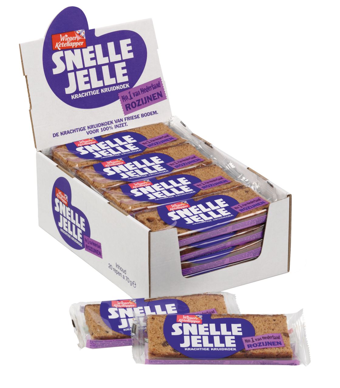 Wieger Ketellapper Snelle Jelle Kruidkoek Raisins 20 x 65 gr