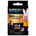 DURACELL Alkaline Batteries Optimum AA 4 pieces